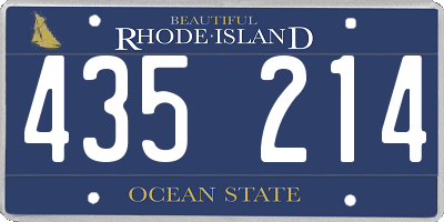 RI license plate 435214