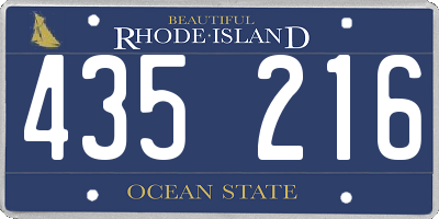 RI license plate 435216