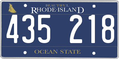 RI license plate 435218