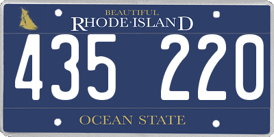 RI license plate 435220