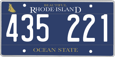 RI license plate 435221