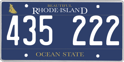 RI license plate 435222