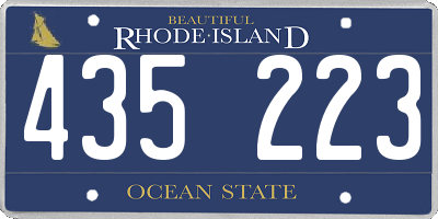 RI license plate 435223