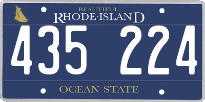 RI license plate 435224