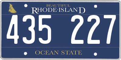 RI license plate 435227
