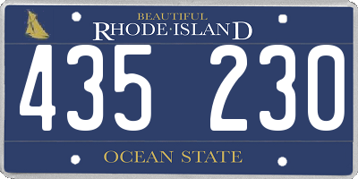 RI license plate 435230
