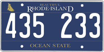 RI license plate 435233