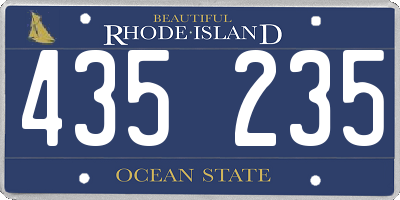 RI license plate 435235