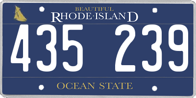 RI license plate 435239