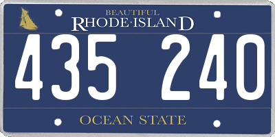 RI license plate 435240