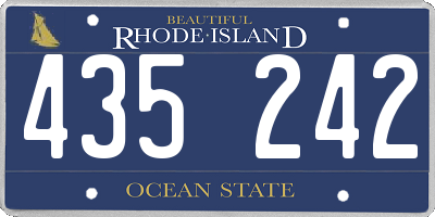 RI license plate 435242