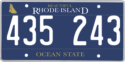 RI license plate 435243