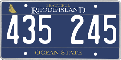 RI license plate 435245