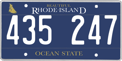 RI license plate 435247