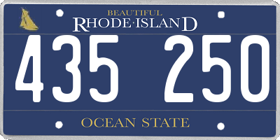 RI license plate 435250