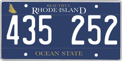 RI license plate 435252