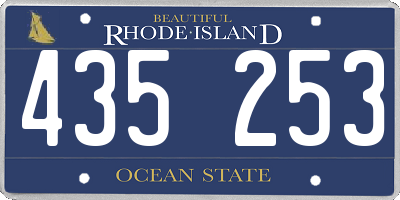 RI license plate 435253