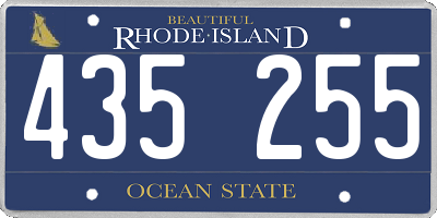 RI license plate 435255