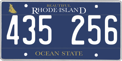 RI license plate 435256