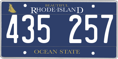 RI license plate 435257