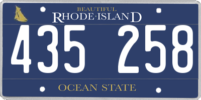 RI license plate 435258