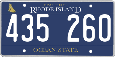 RI license plate 435260