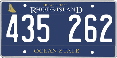 RI license plate 435262