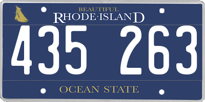 RI license plate 435263