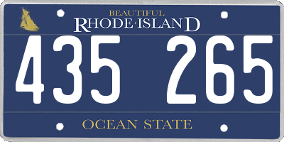 RI license plate 435265