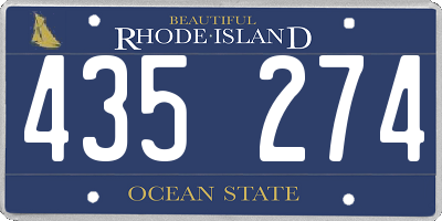RI license plate 435274