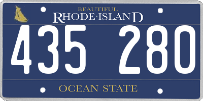 RI license plate 435280