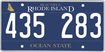 RI license plate 435283