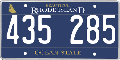RI license plate 435285