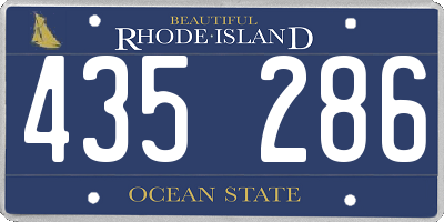 RI license plate 435286