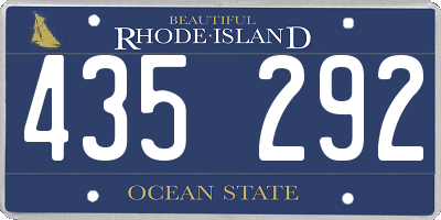RI license plate 435292