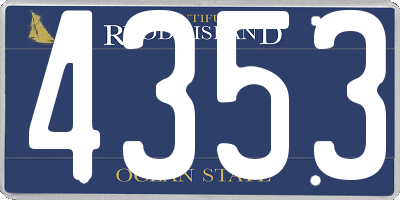 RI license plate 4353