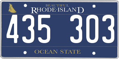 RI license plate 435303