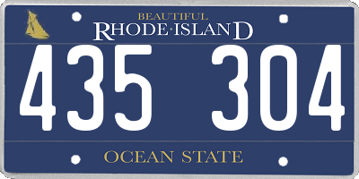 RI license plate 435304
