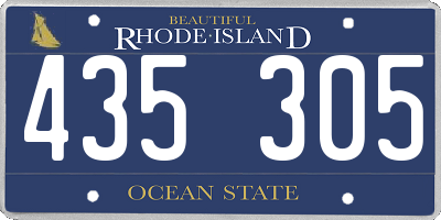RI license plate 435305
