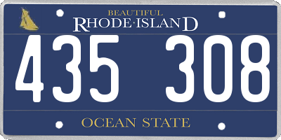 RI license plate 435308