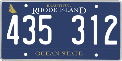 RI license plate 435312
