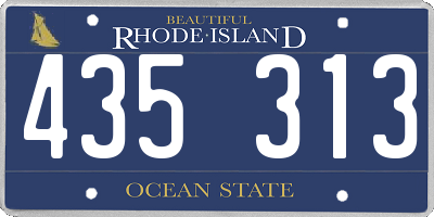 RI license plate 435313