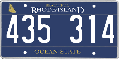 RI license plate 435314
