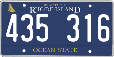 RI license plate 435316