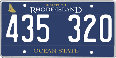 RI license plate 435320