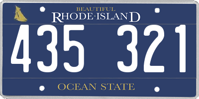 RI license plate 435321