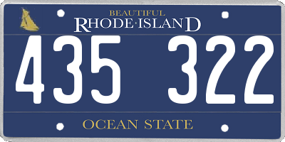 RI license plate 435322