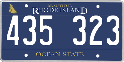 RI license plate 435323