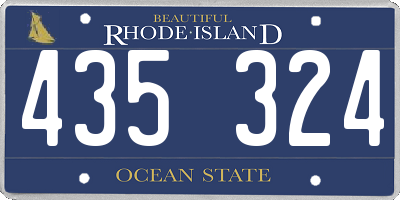 RI license plate 435324