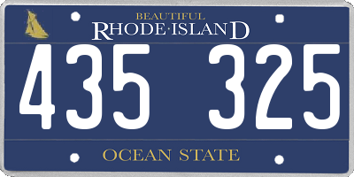 RI license plate 435325